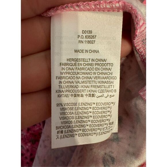 Boden midi jersey dress pockets pink floral A-line size 10L - Picture 12 of 12